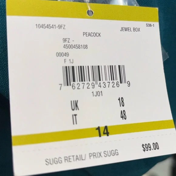 NWT Kasper Womens Sz 14 Teal Peacock Lined Button Blazer Jacket Career Suit $99 - Picture 11 of 13